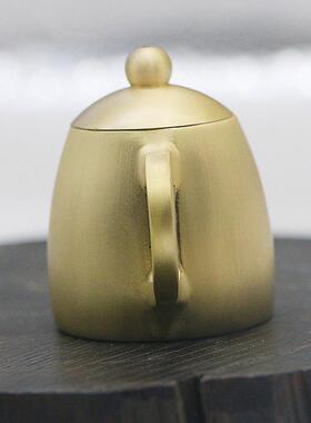 黄铜迷你水滴砚滴砚台磨墨条研磨水盂小茶壶功夫茶单壶