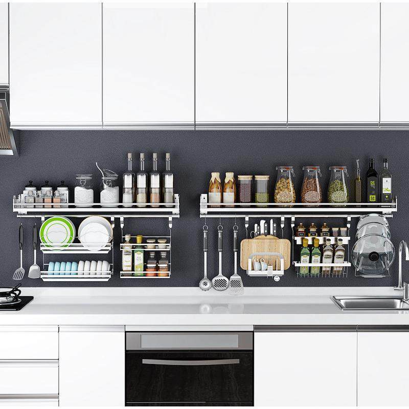 304不锈钢厨房置物架壁挂式调味料架碗碟收纳架挂架盘子挂件套餐,淘宝优惠券,粉丝福利购,淘宝优惠卷