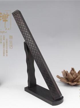 正大 黑檀木方形螺口祥云雕刻长款线香筒 熏香炉创意木质工艺品