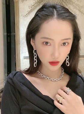 Glam Ever简约个性编织锁链戒指 送女友轻奢小众设计时尚个性指环