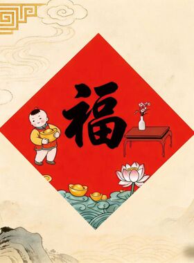 五谷丰登自粘贴纸福字202