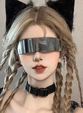 万圣节科技感拍照摆拍太阳镜科幻未来感墨镜嘻哈眼镜夜店男女眼罩