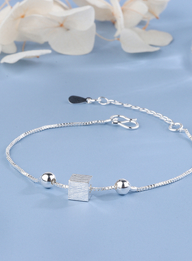 韩版925银手链男女送极光炫彩