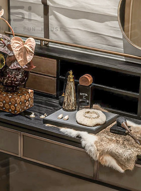 侘寂复古香薰洞石首饰托盘摆件