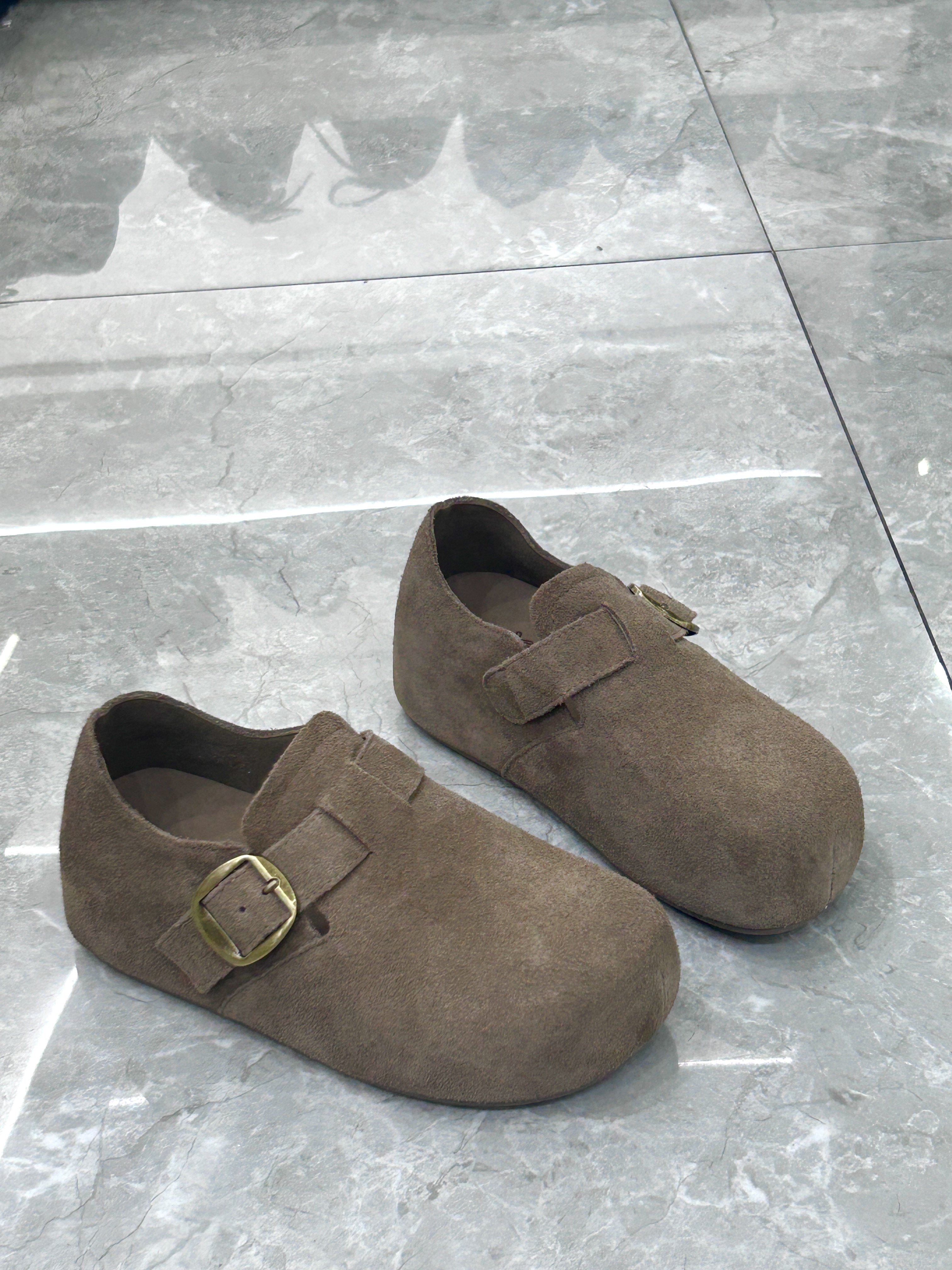 欧洲站2025新款真皮内增高女鞋休闲舒适圆头平底勃肯鞋时尚单鞋,淘宝优惠券,粉丝福利购,淘宝优惠卷