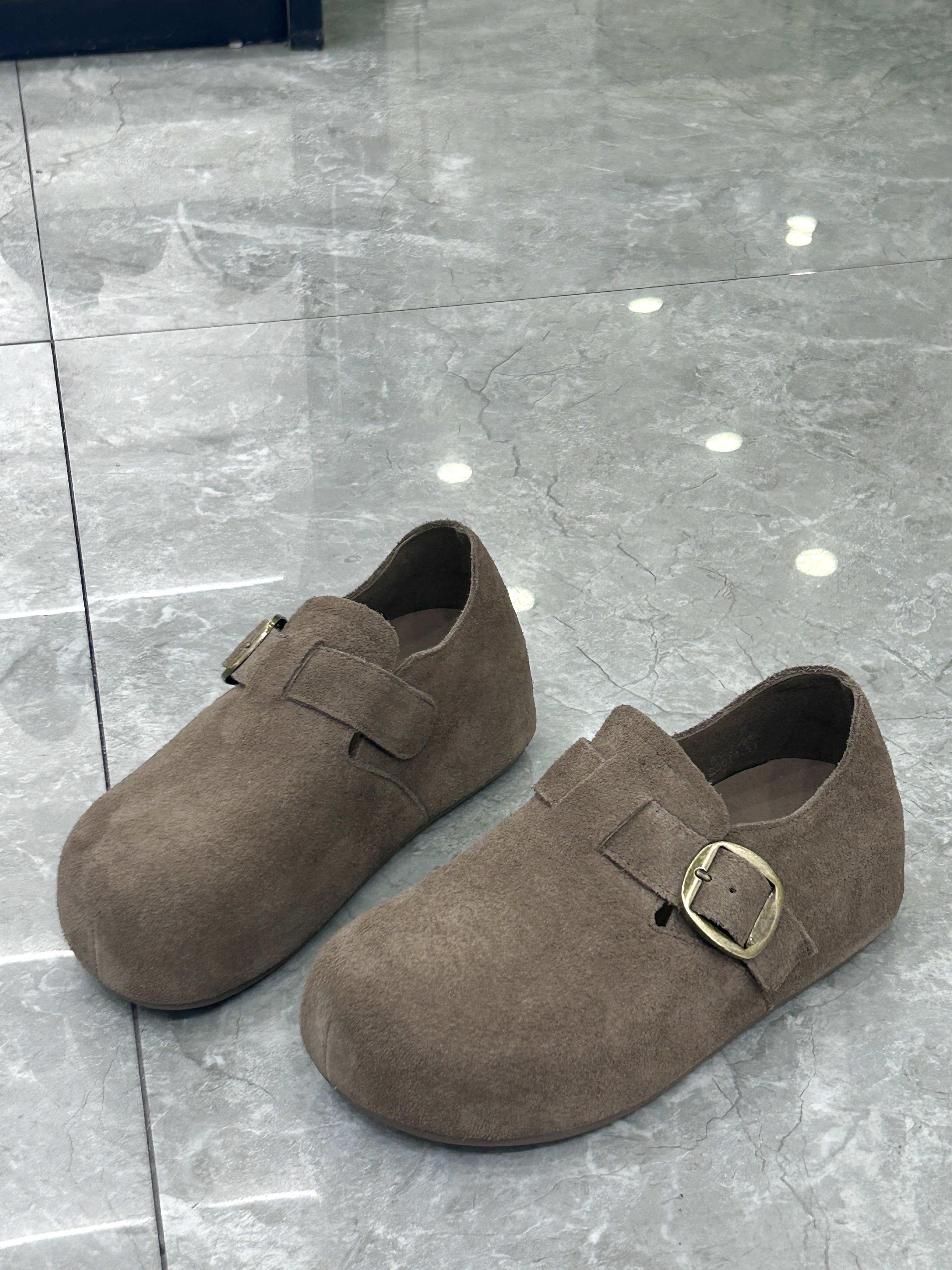 欧洲站2025新款真皮内增高女鞋休闲舒适圆头平底勃肯鞋时尚单鞋,淘宝优惠券,粉丝福利购,淘宝优惠卷