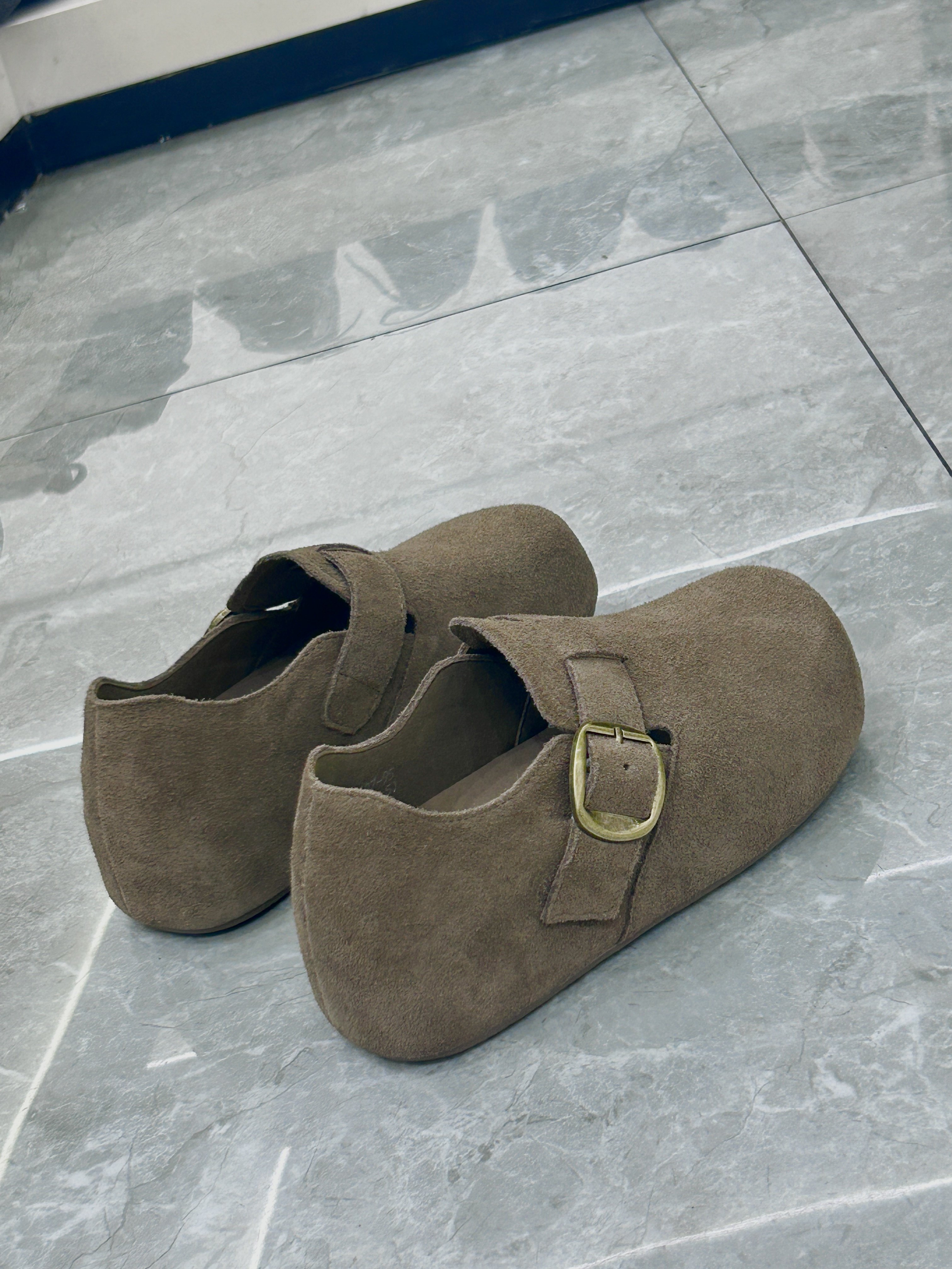 欧洲站2025新款真皮内增高女鞋休闲舒适圆头平底勃肯鞋时尚单鞋,淘宝优惠券,粉丝福利购,淘宝优惠卷