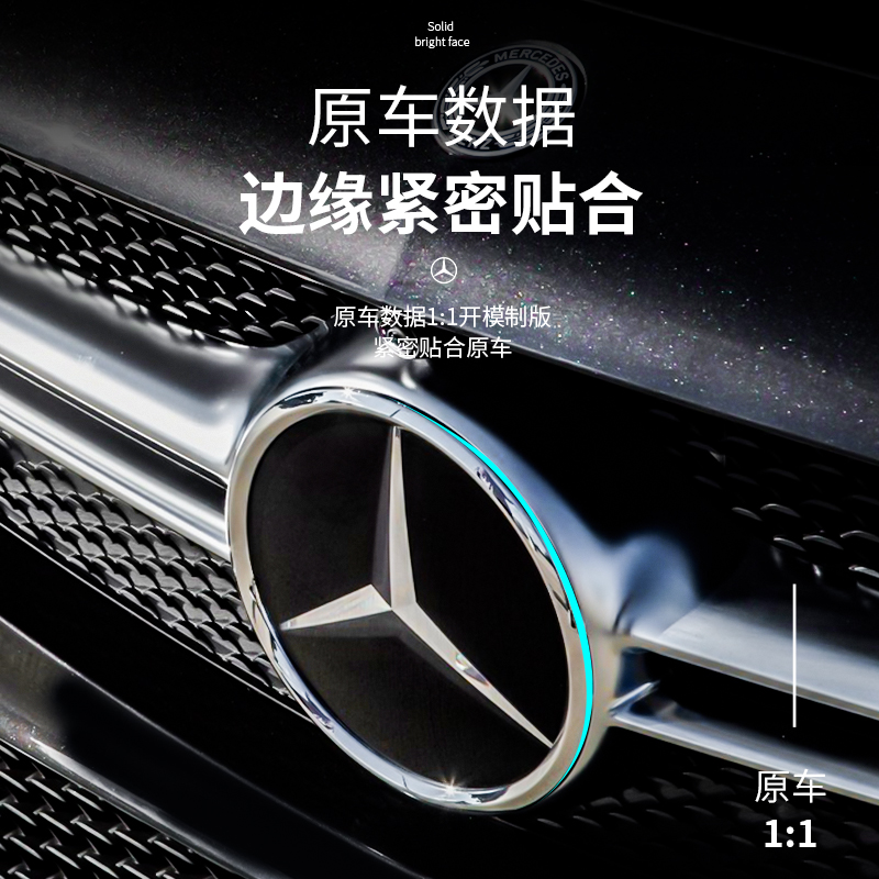 奔驰新C级E级GLE GLS GLA CLA MLGL GLK GLC A级改装镜面中网大标 - 图2