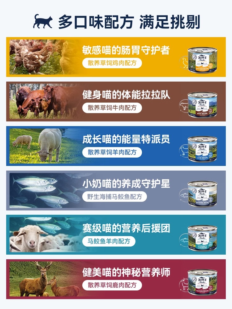 ZIWI滋益巅峰猫罐头185g新西兰进口猫咪主食罐无谷湿粮罐多口味-图0