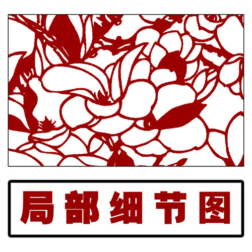 JP23大幅剪纸图案牡丹孔雀素材手工刻花开富贵纸图样黑白打印底稿 - 图1