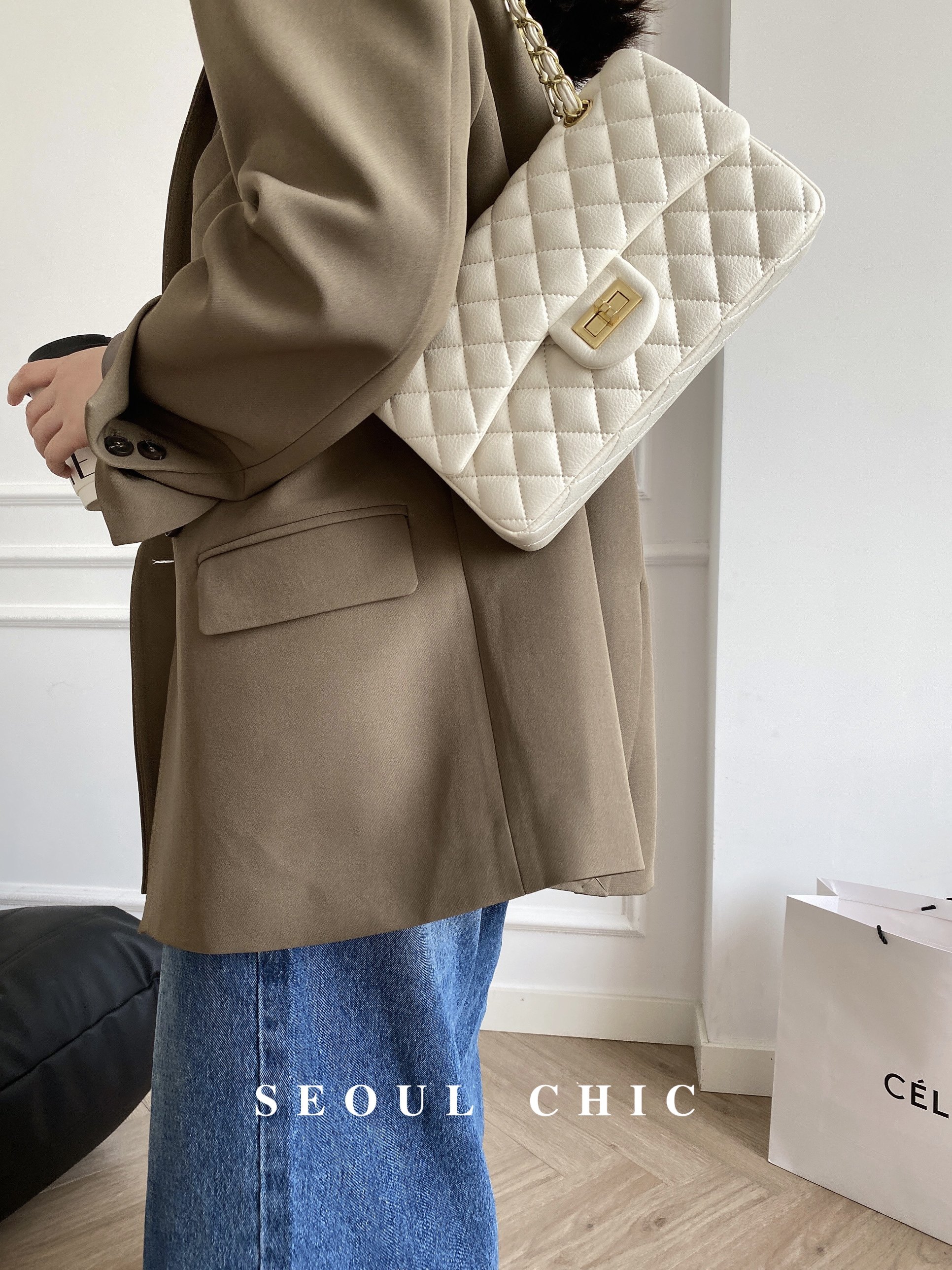 SEOULCHIC 小香风链条包2024新款高级感菱格单肩腋下包时尚斜挎包,淘宝优惠券,粉丝福利购,淘宝优惠卷