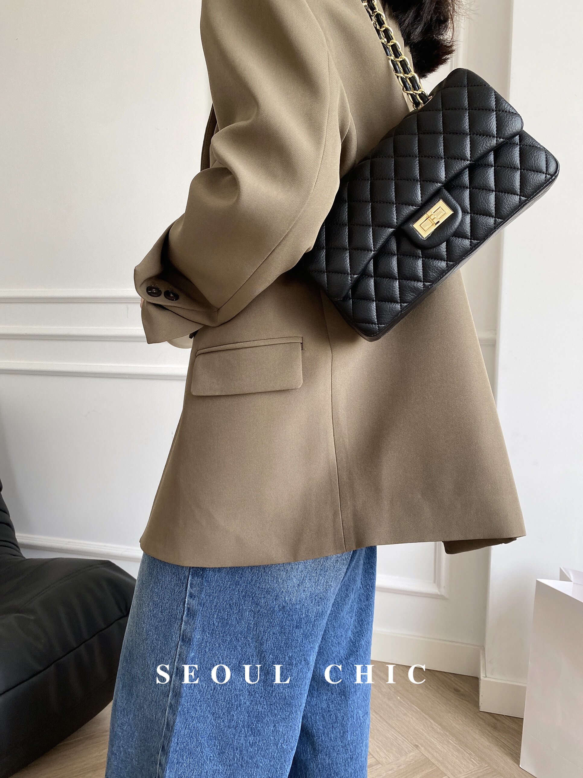 SEOULCHIC 小香风链条包2024新款高级感菱格单肩腋下包时尚斜挎包,淘宝优惠券,粉丝福利购,淘宝优惠卷