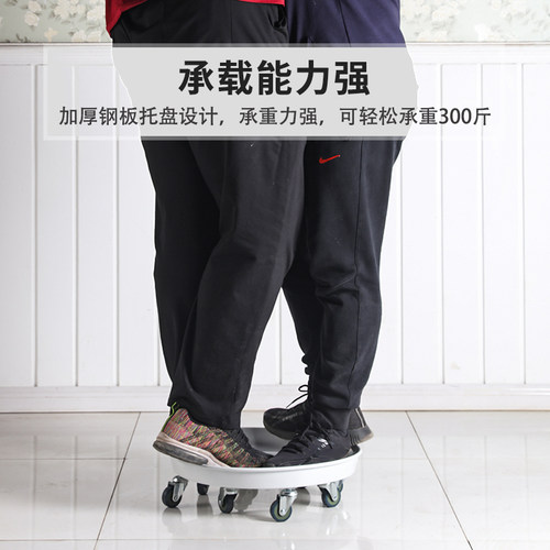 带刹车厚金属托盘万向轮底座圆形大型盆栽滚轮接水带轮移动花盆架 - 图2