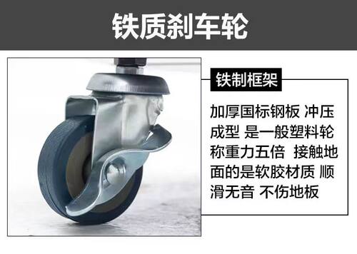 带刹车厚金属托盘万向轮底座圆形大型盆栽滚轮接水带轮移动花盆架 - 图1