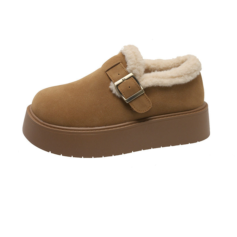 厚底毛毛乐福鞋勃肯鞋女2025秋冬新款一脚蹬雪地靴豆豆鞋保暖棉鞋,淘宝优惠券,粉丝福利购,淘宝优惠卷