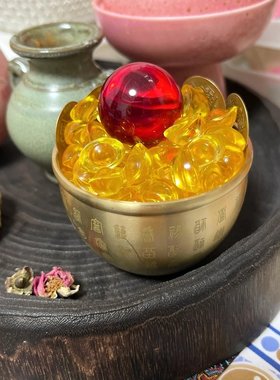 聚财黄铜百福缸招财聚宝盆