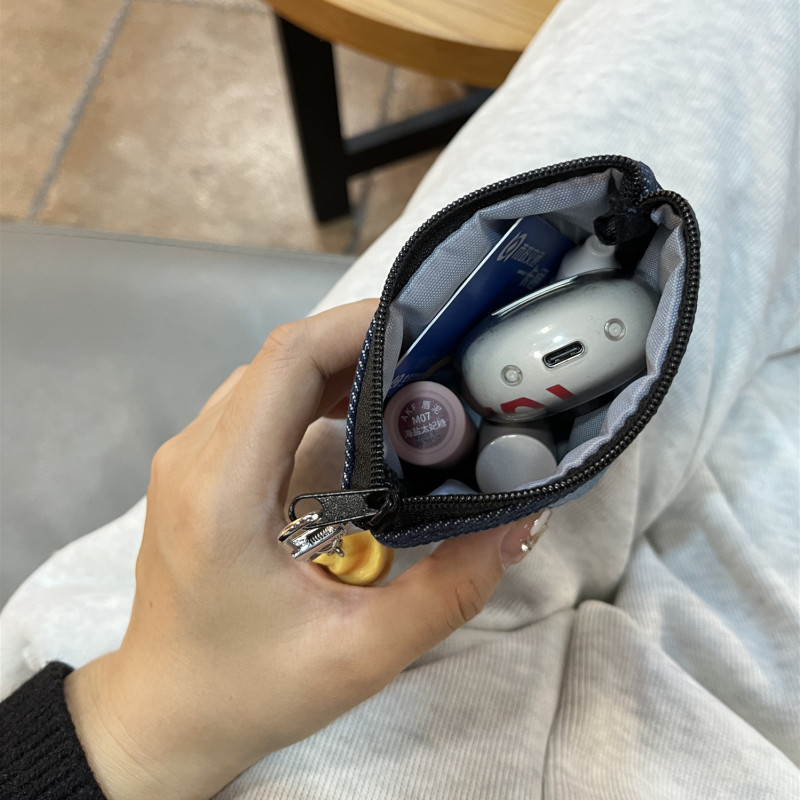 新款牛仔化妆包大容量收纳包口红充电器杂物包可爱耳机包零钱包,淘宝优惠券,粉丝福利购,淘宝优惠卷