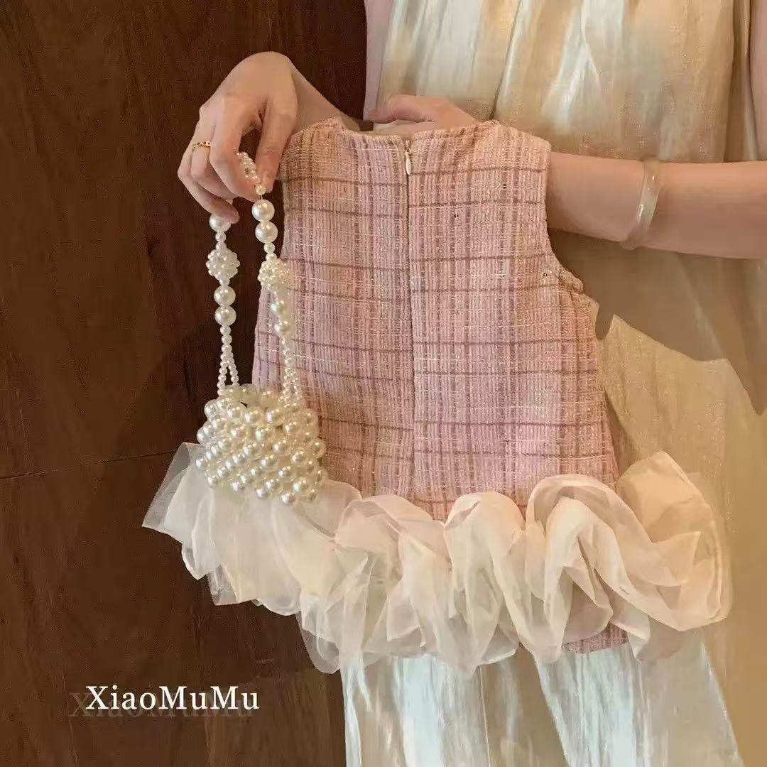 女童小香风公主裙秋冬背心裙小童2025新款高端周岁礼服女宝宝裙子,淘宝优惠券,粉丝福利购,淘宝优惠卷