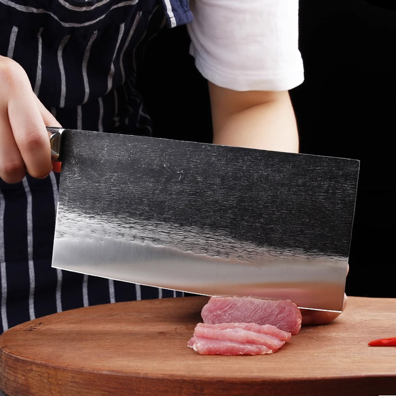 十八子作菜刀家用厨师专用桑刀超锋利锻打切片刀切菜切肉厨房刀具 - 图2