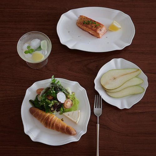 莫语  陶瓷盘子ins北欧风个性白瓷家用餐具套装菜盘碟浅底盘方形 - 图2