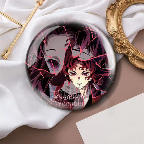 新款鬼灭之刃破碎反光吧唧蝴蝶忍周边我妻善逸双闪徽章二次元谷子 - 图3