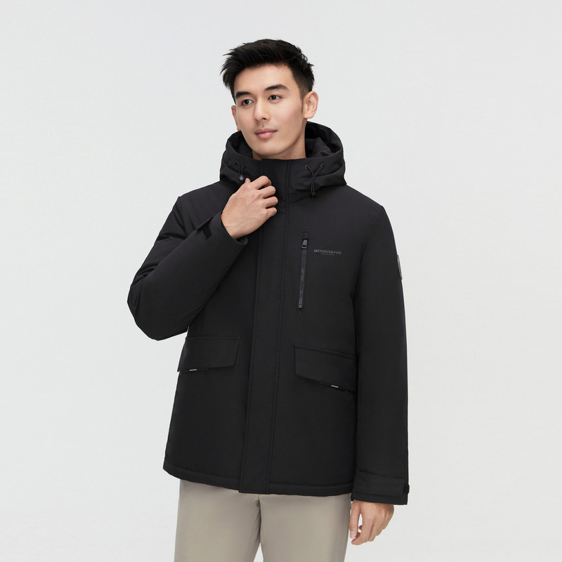 波司登爆款冬季男士羽绒服连帽外套短款渐变色休闲加厚保暖