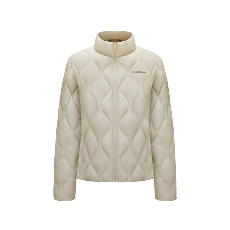 波司登2024年新款时尚葫芦纹轻薄短款女士鹅绒轻薄立领羽绒服外套