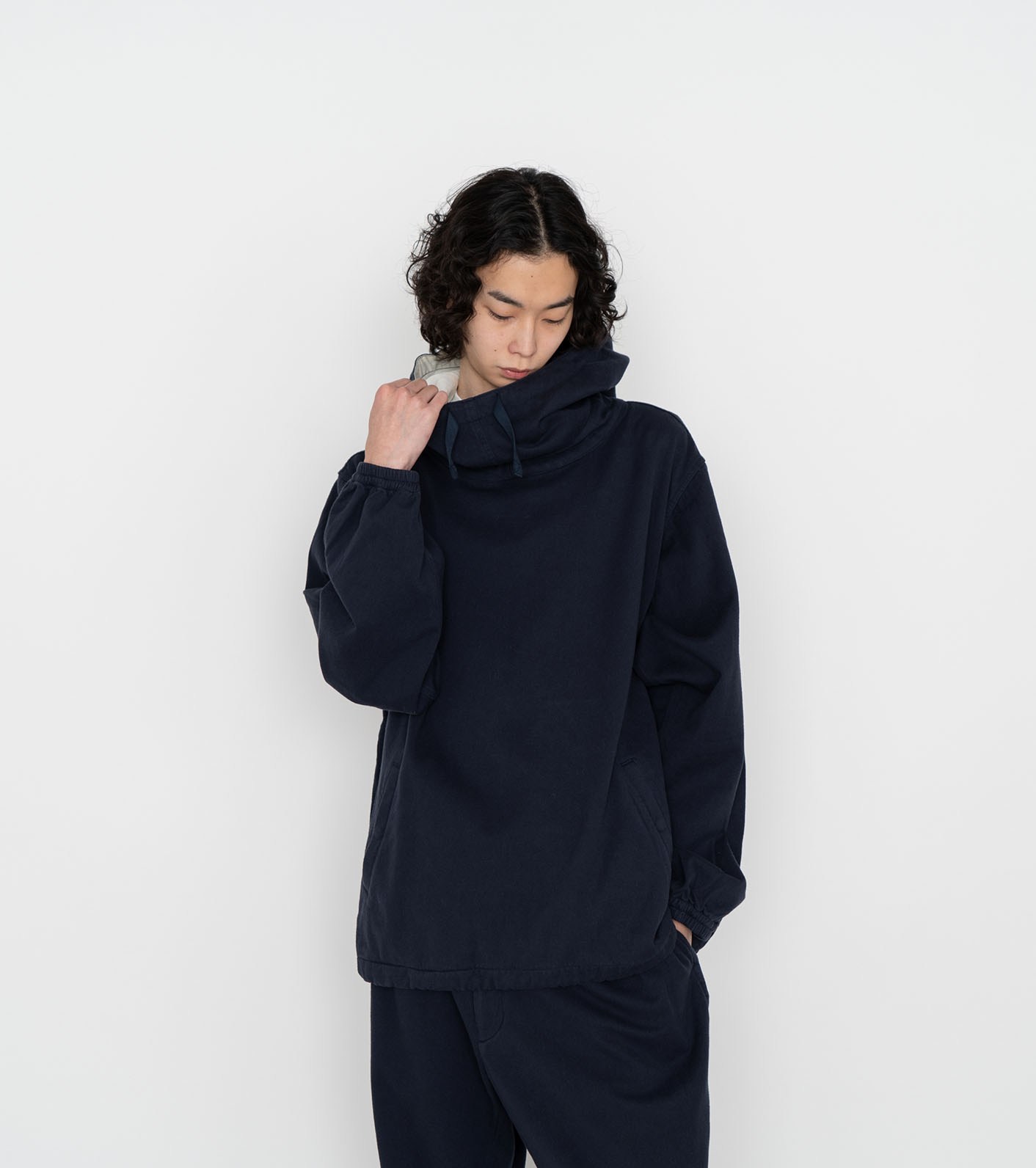 nanamica Hooded Pullover Parka23AW羊毛混纺连帽套头抽绳冲锋衣-图2