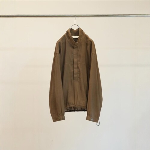 ANCELLM L/N pullover shirt 26SS 亚麻尼龙混纺套头抽绳衬衫 - 图1