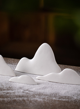 创意假山造景禅意陶瓷远山摆件玄关茶室桌面沙盘枯山水鱼缸装饰品