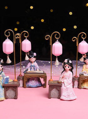 ins风少女心礼品宫廷古风琴棋书画小夜灯格格汉服女孩系列氛围灯