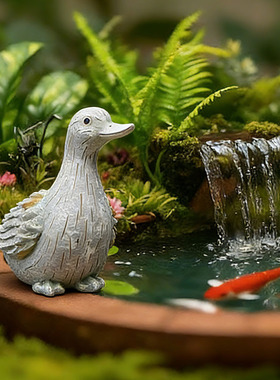 花园装饰摆件庭院布置造景仿真鸭子天鹅室外水池鱼缸池塘草坪景观