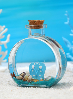 新款流体漂流瓶卡通海洋游轮入油摆件创意礼物小船海洋馆情侣礼品