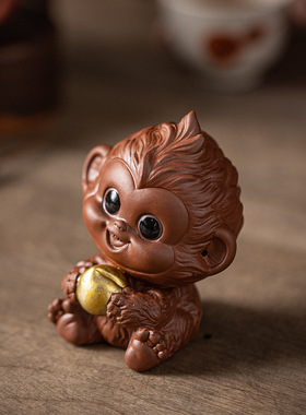 创意陶瓷可爱小猴子摆件吉祥物十二生肖猴家居办公桌面装饰品摆设