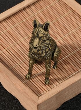 黄铜大狗摆件德牧猎犬狼犬护卫犬霸气狗狗铜雕仿古工艺品收藏摆设