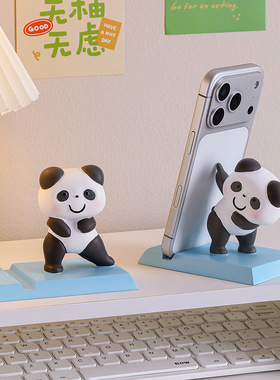成都熊猫文创纪念品手机支架摆件办公室桌面实用伴手礼送老外礼物