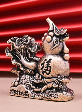 纯黄铜百财葫芦摆件家居客厅黄铜摆件办公室工艺品摆饰零售