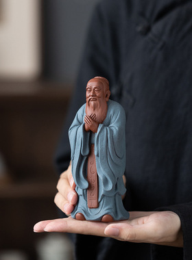 中式陶瓷孔夫子国学圣人历史人物雕像客厅书房禅意工艺品孔子摆件