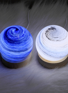 星球灯水晶球桌面摆件星空夜灯男女生小众高级生日礼物七夕礼物