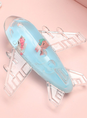 创意油滴漂浮飞机模型摆件办公室笔插装饰抖音网红同款入油笔筒