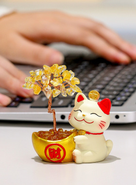 可爱招财猫办公室桌面摆件