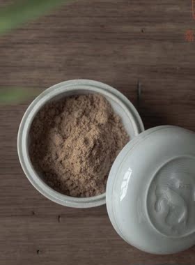 双鱼仿宋香粉盒草木灰釉手工制作