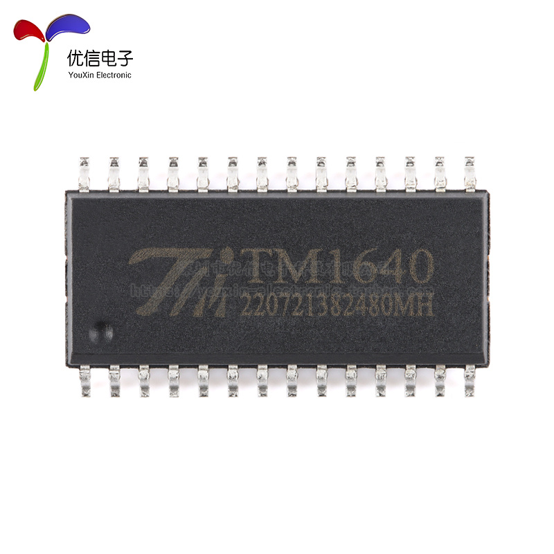 原装正品 TM1640(TA2103)新版本 SOP-28 LED驱动控制IC-图1