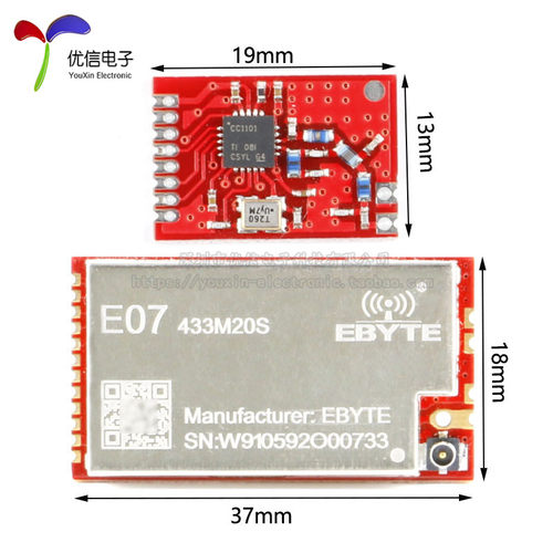 CC1101无线模块433MHz数传收发工业级射频通讯E07-M1101S/433M20S - 图3
