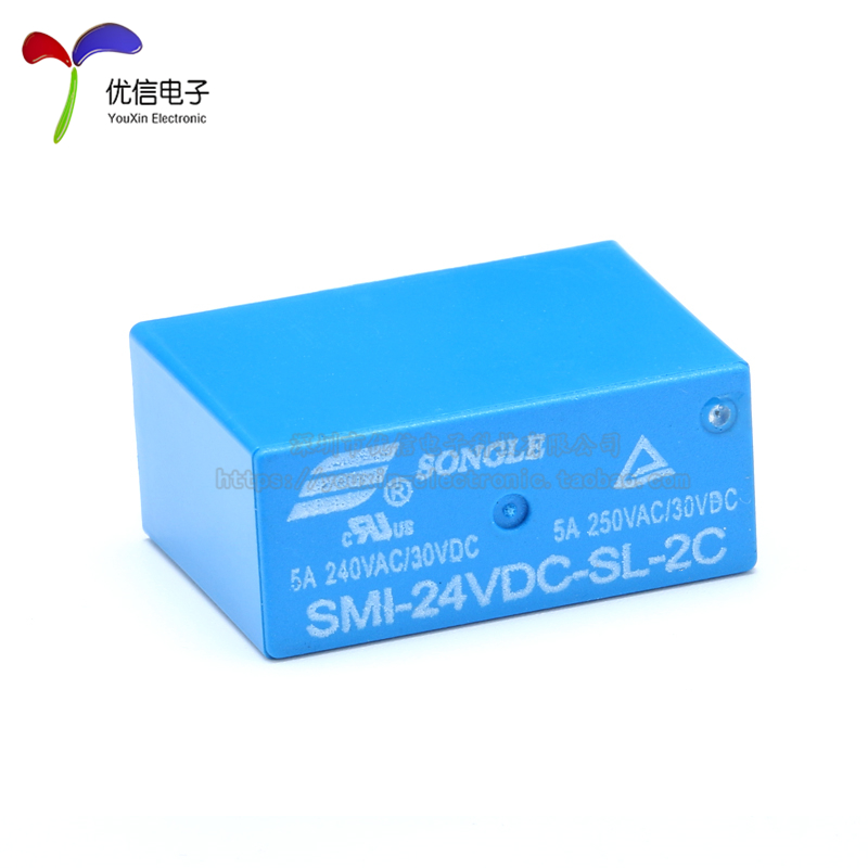 松乐 SMI-05V/12V/24VDC-SL-2C 5A 250VAC/30VDC 8脚 二开二闭 - 图2