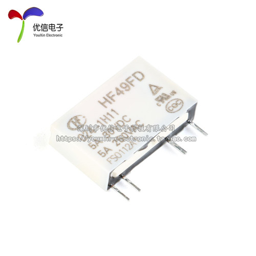 宏发继电器 HF49FD- 005 012 024-1H11 1组常开5A 4脚 - 图2