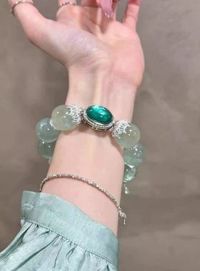 新中式串珠手链清冷感绿幽灵