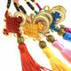 Small Chinese knot pendant with beads, handicraft 8-plate bow car pendant for foreigners to send to foreigners abroad