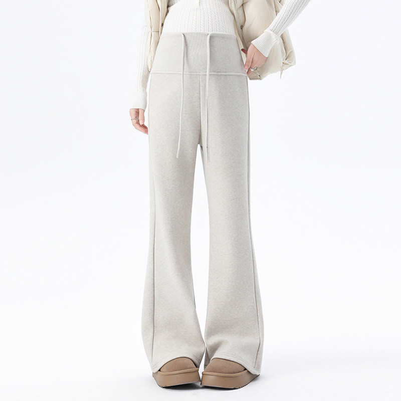 孕妇裤2025新款冬外穿加绒加厚微喇叭裤小个子抽绳阔腿裤不勒肚子,淘宝优惠券,粉丝福利购,淘宝优惠卷