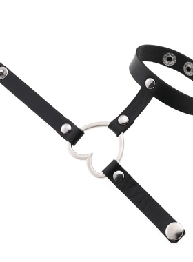 跨境个性非主流手背手链一体皮手带手环朋克哥特桃心爱心袖带手镯